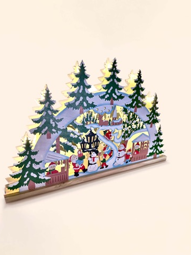 Adorno de madera de navidad con luces LED 2