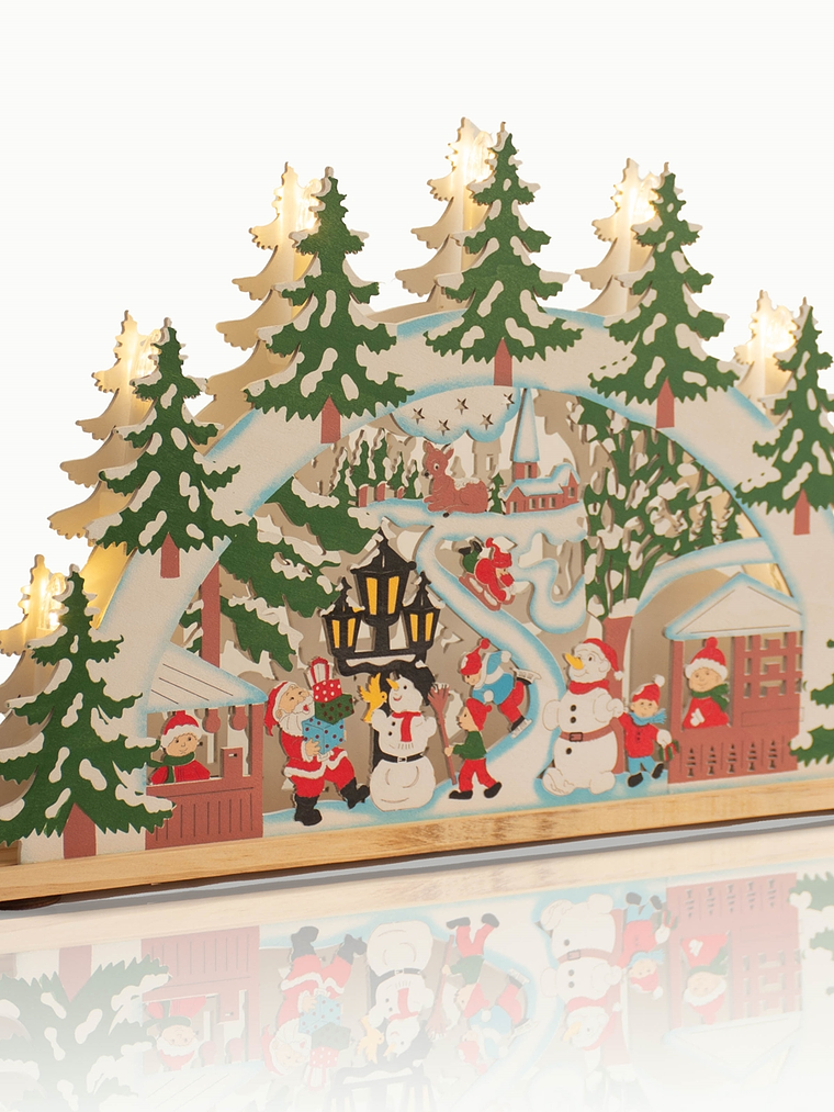 Adorno de madera de navidad con luces LED 3