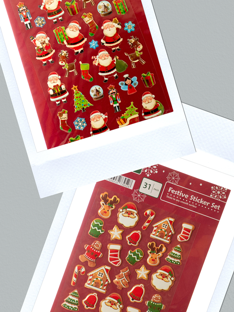 STICKERS NAVIDEÑOS 4 LÁMINAS COLOR 3