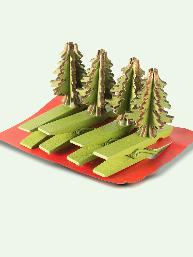 Mini pinzas de madera con motivos navideños 3