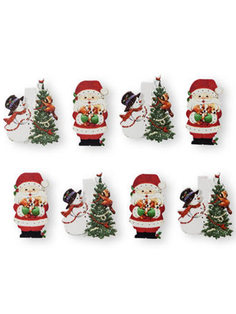 Mini pinzas de madera con motivos navideños 6