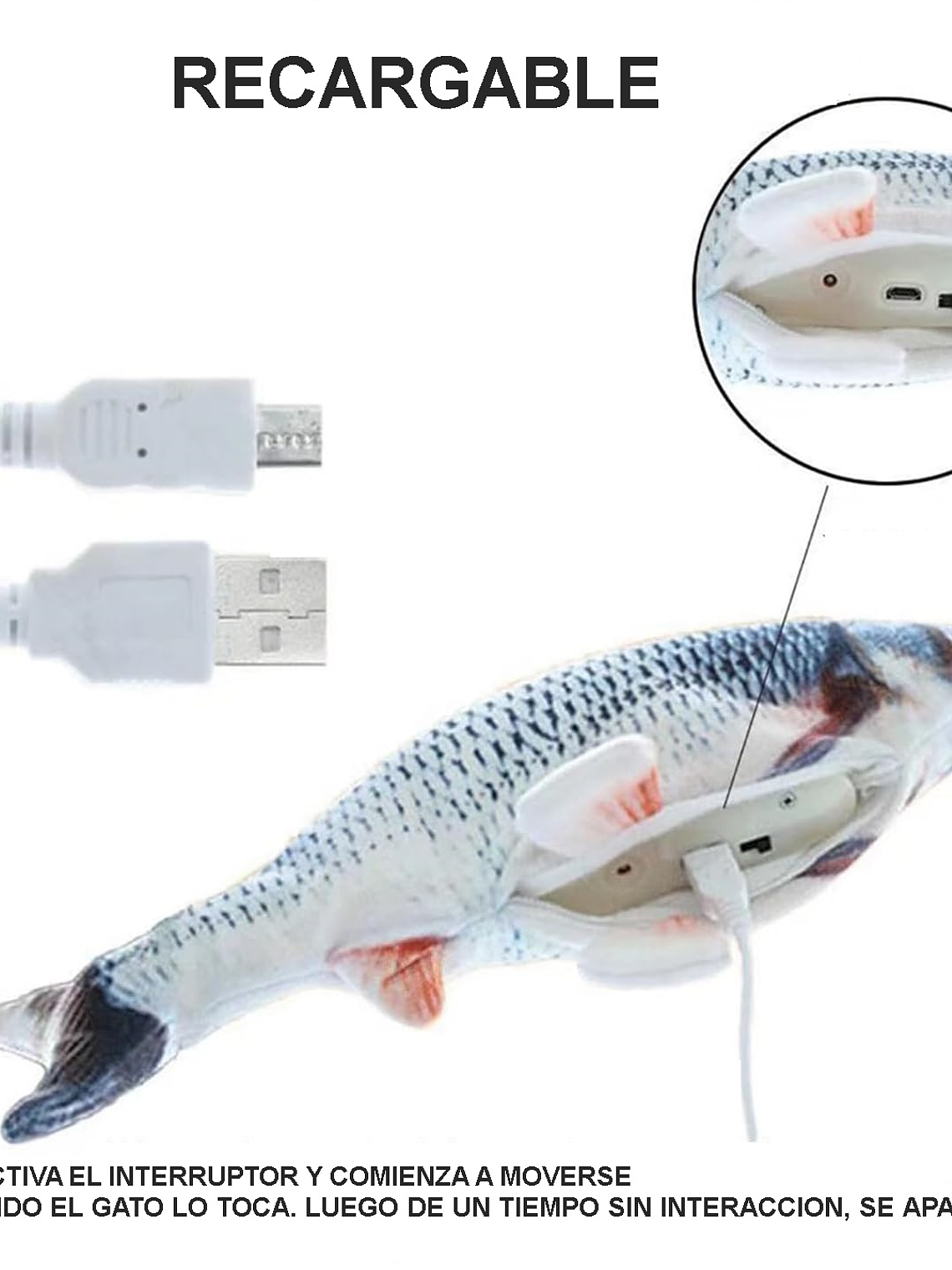 Pescado de tela con movimiento para gatos 2