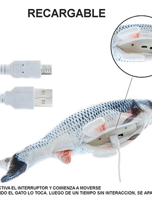 Pescado de tela con movimiento para gatos