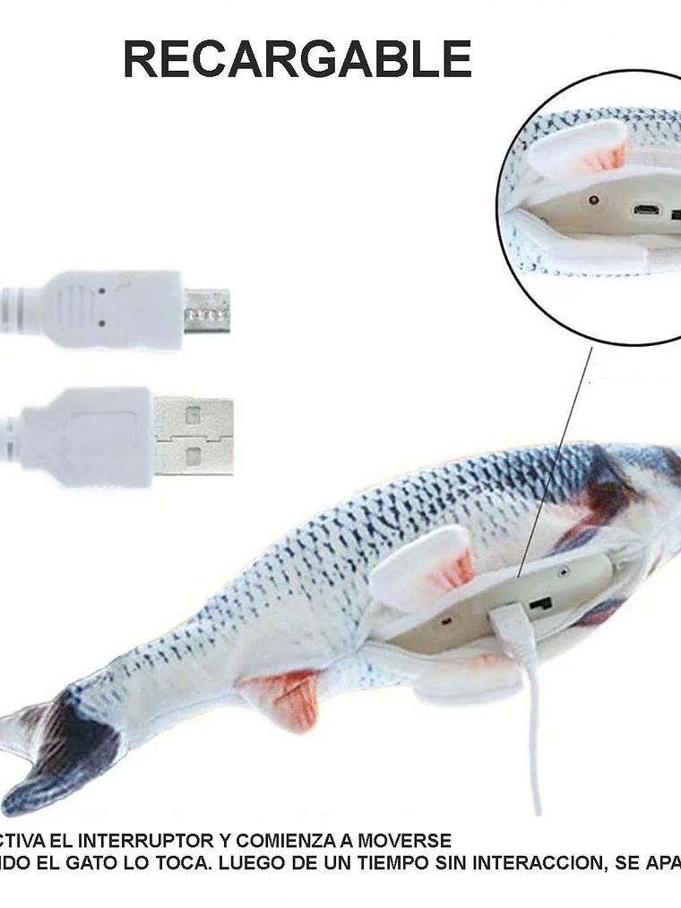 Pescado de tela con movimiento para gatos 2