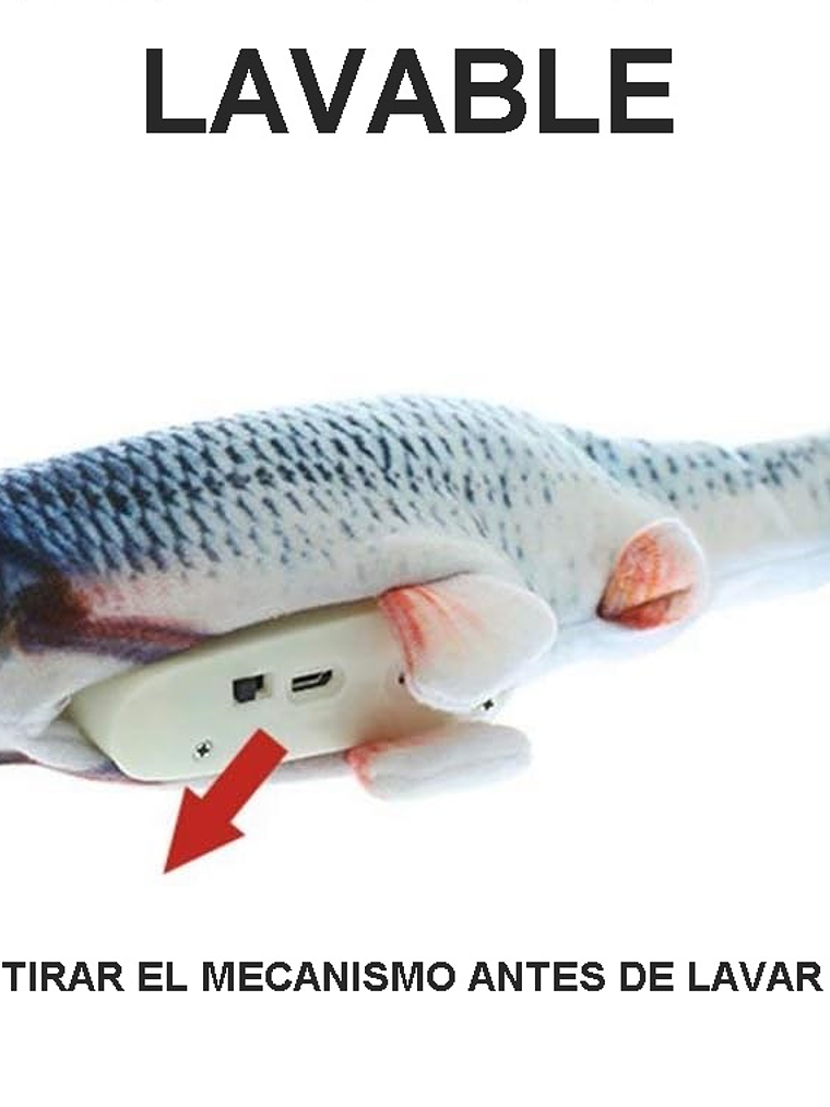 Pescado de tela con movimiento para gatos 3