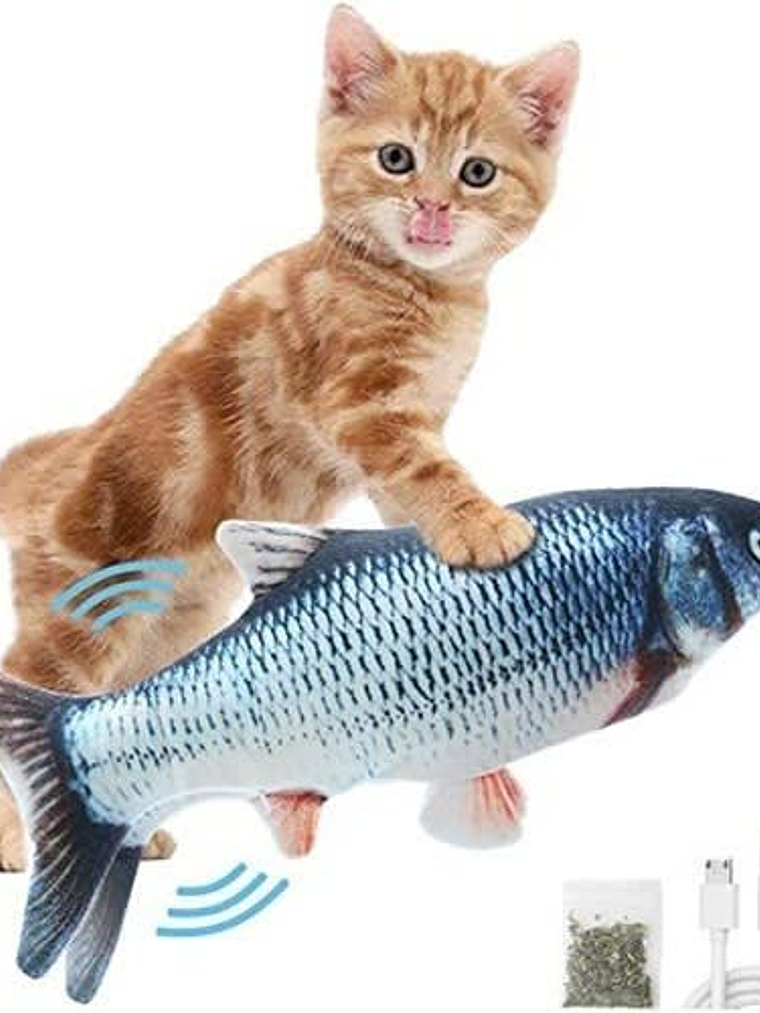 Pescado de tela con movimiento para gatos 4
