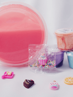 BALDE DE SLIME ROSADO y Pack confeti