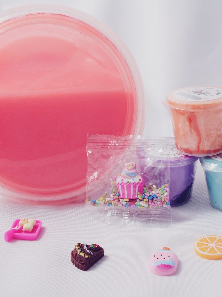 BALDE DE SLIME ROSADO y Pack confeti 2