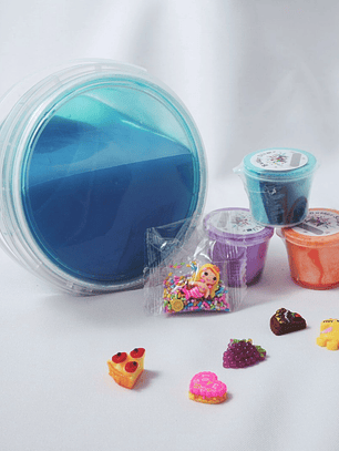 BALDE DE SLIME AZUL y Pack confeti