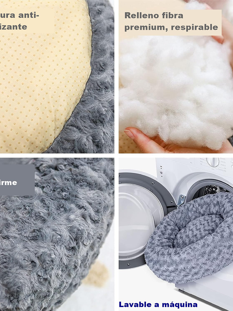 CAMA MASCOTA DONUT con forro y relleno independiente 3