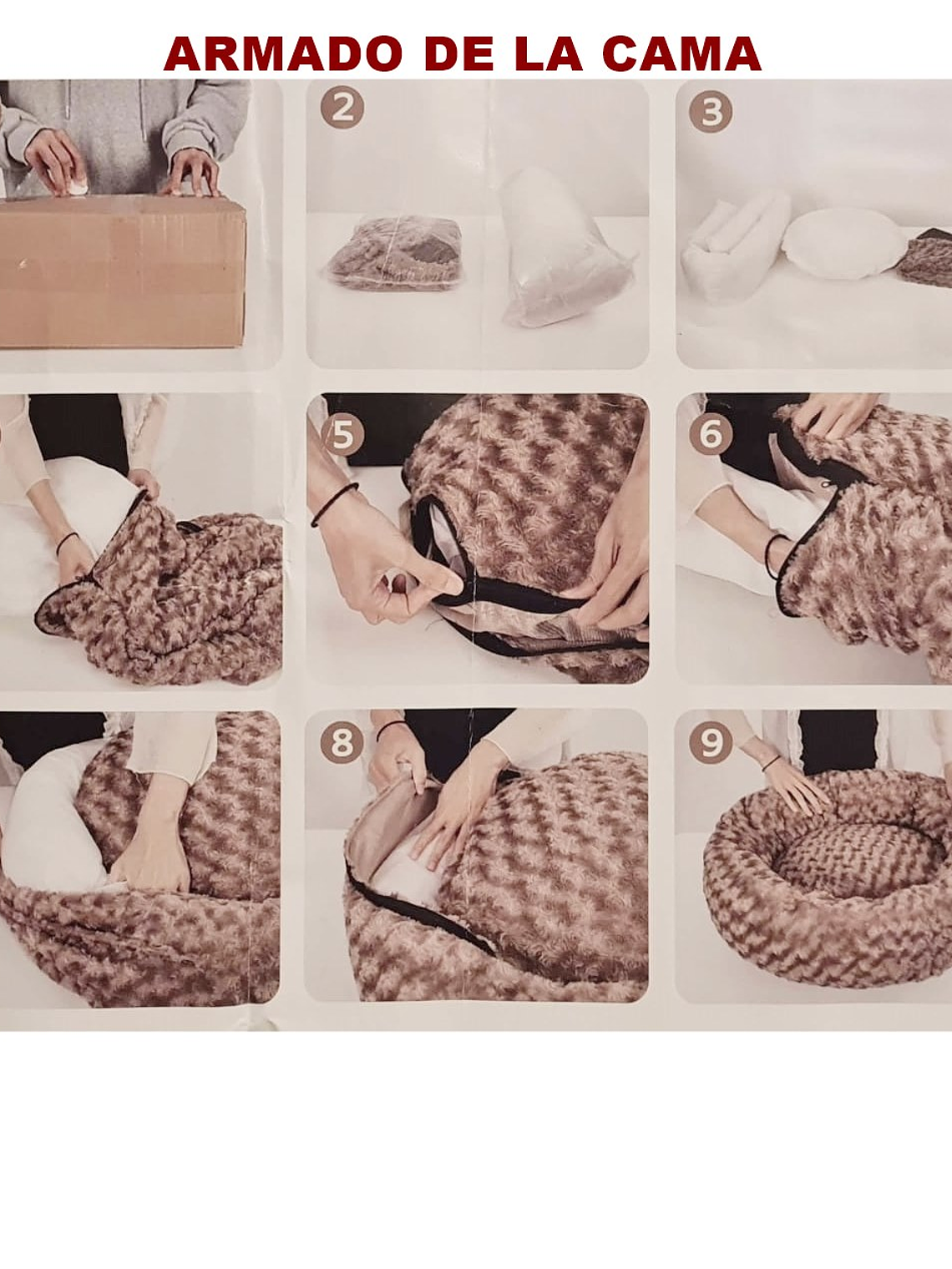 CAMA MASCOTA DONUT con forro y relleno independiente 6