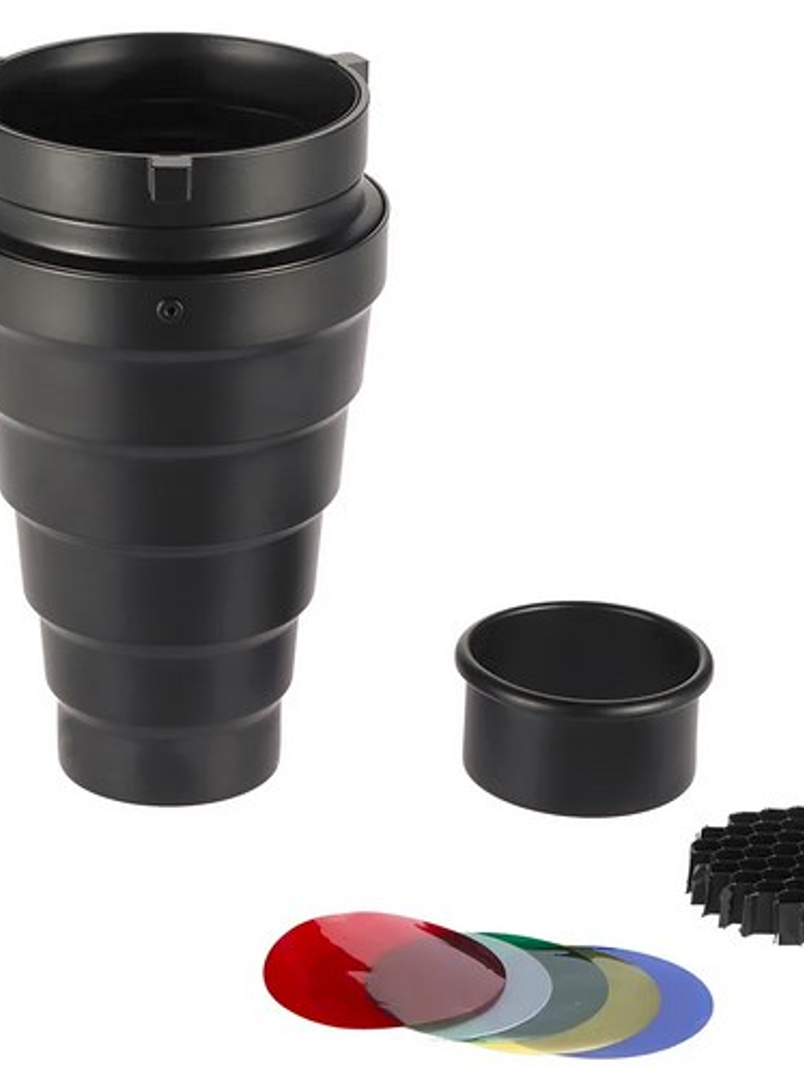 Snoot cónico para enfoque de luz con rejilla panal 1