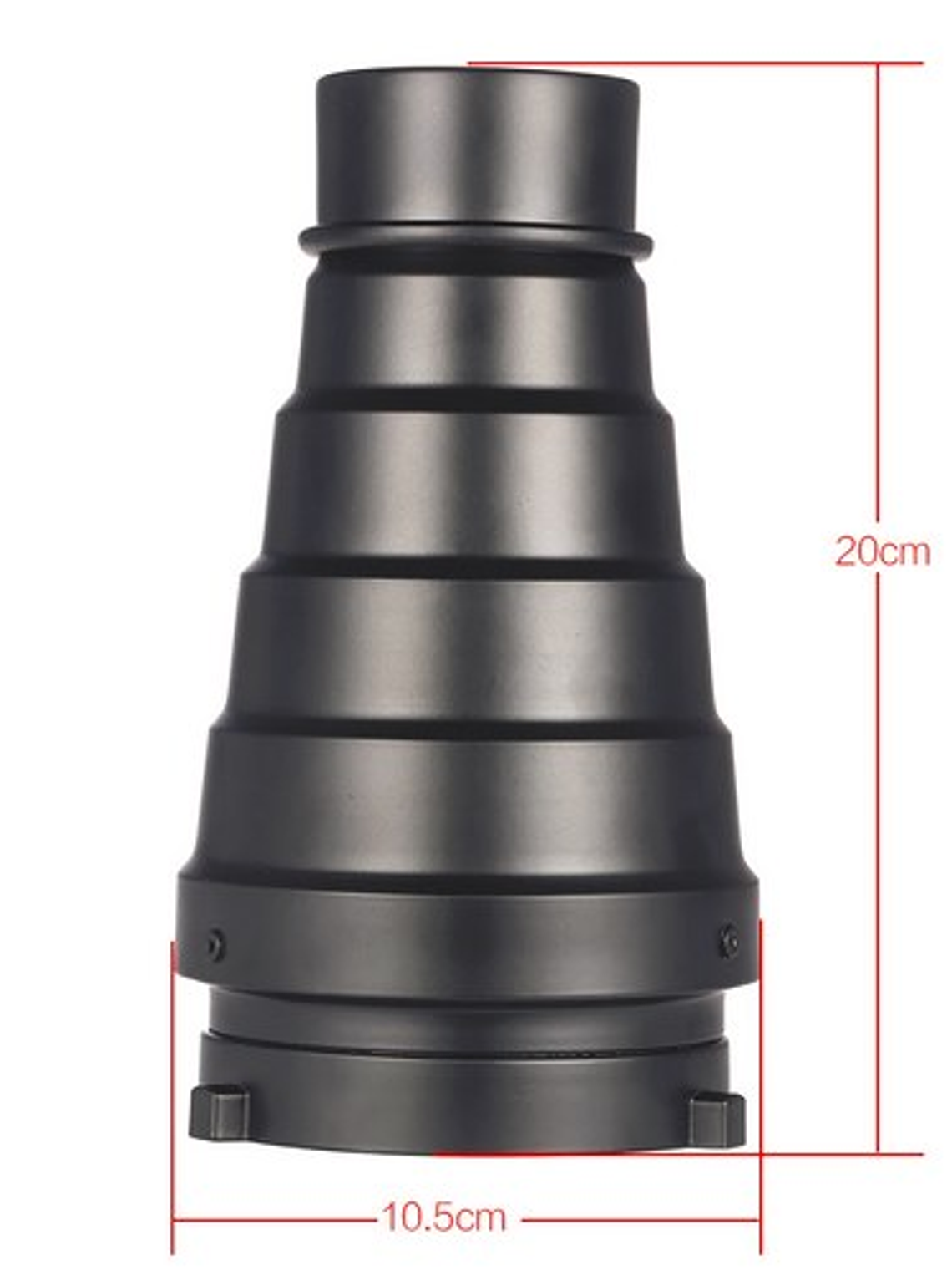 Snoot cónico para enfoque de luz con rejilla panal 2