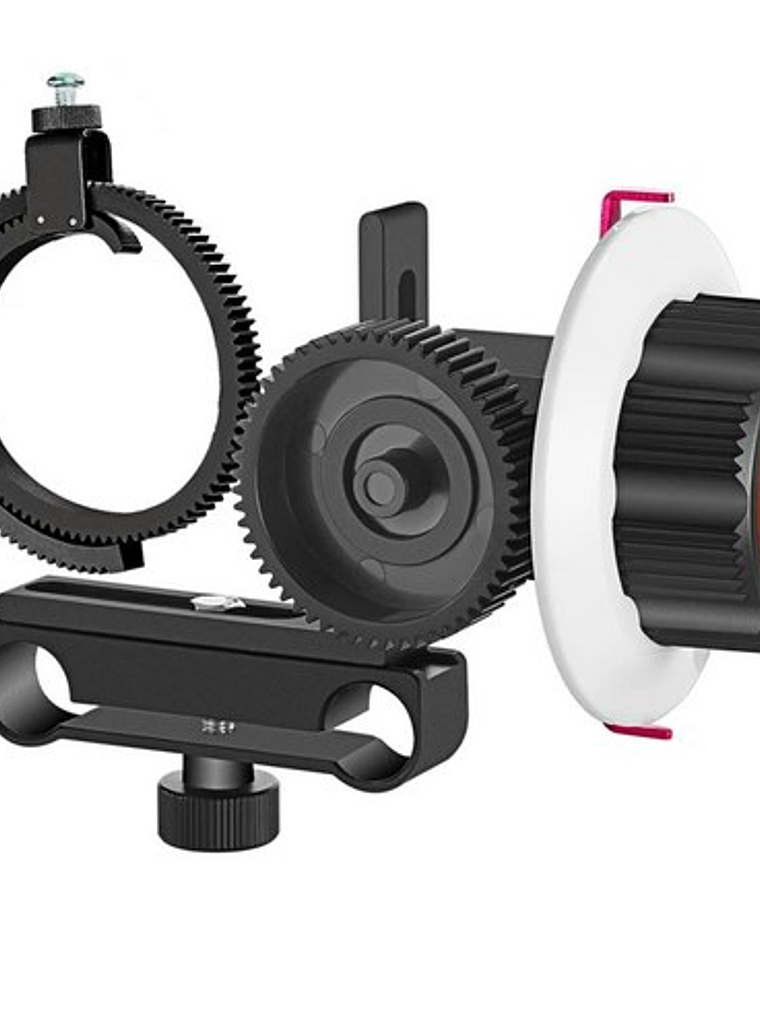 FOLLOW FOCUS para varilla de 15mm color negro y azul 1