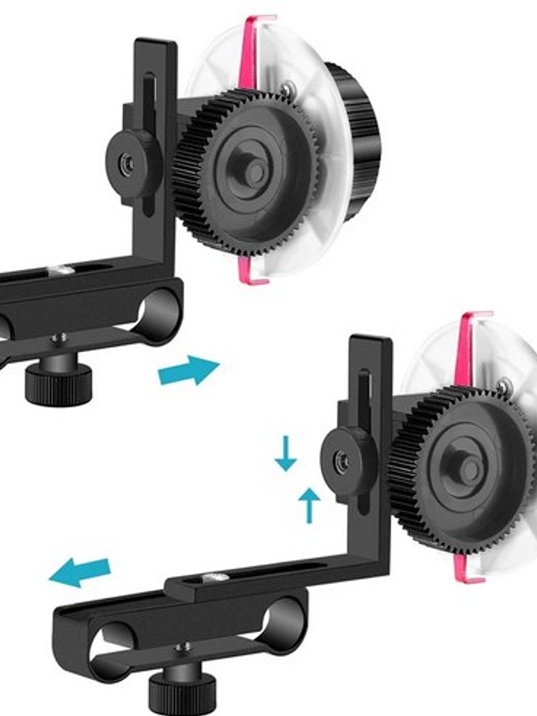 FOLLOW FOCUS para varilla de 15mm color negro y azul 4