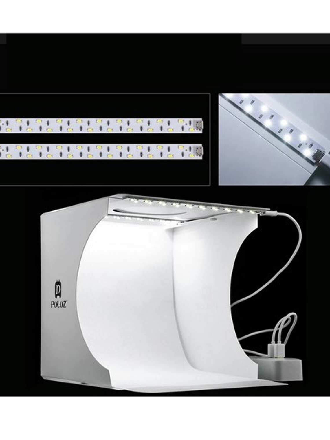 Mini CAJA DE LUZ profesional para estudio fotográfico incluye luz LED 2