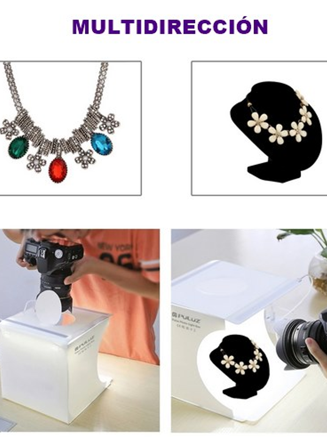 Mini CAJA DE LUZ profesional para estudio fotográfico incluye luz LED 5