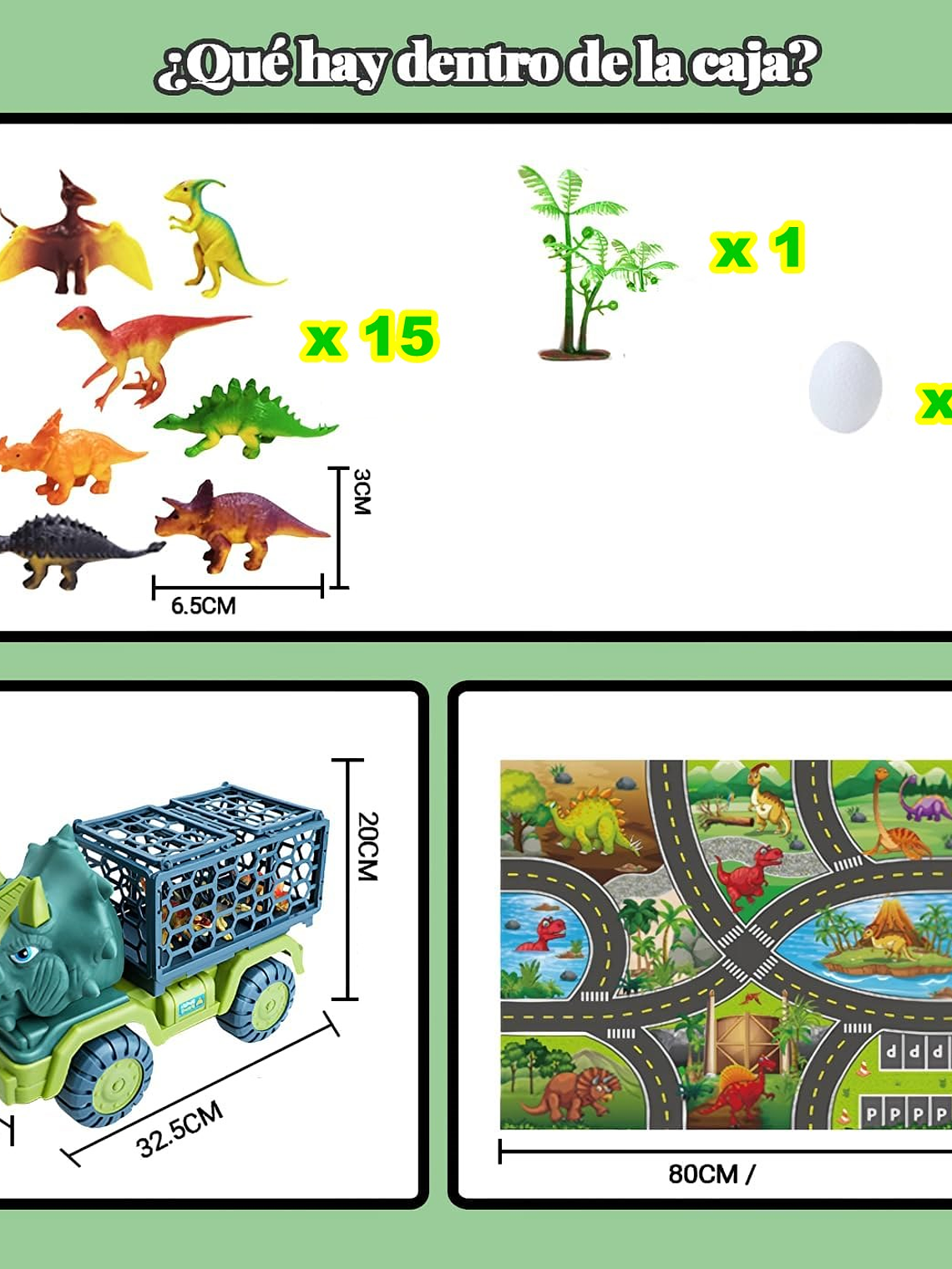 CAMION DINOSAURIO con 15 dinos y mat de tela 3