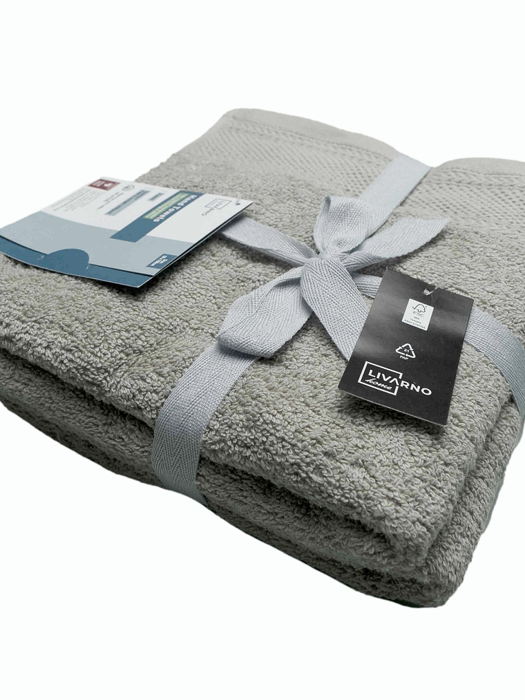 Set de 2 toallas de mano puro algodón color verde musgo 1