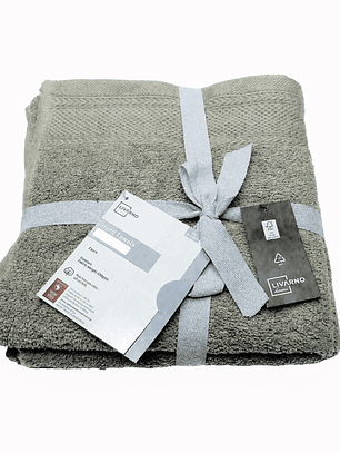 Set de 2 toallas de mano puro algodón color verde musgo