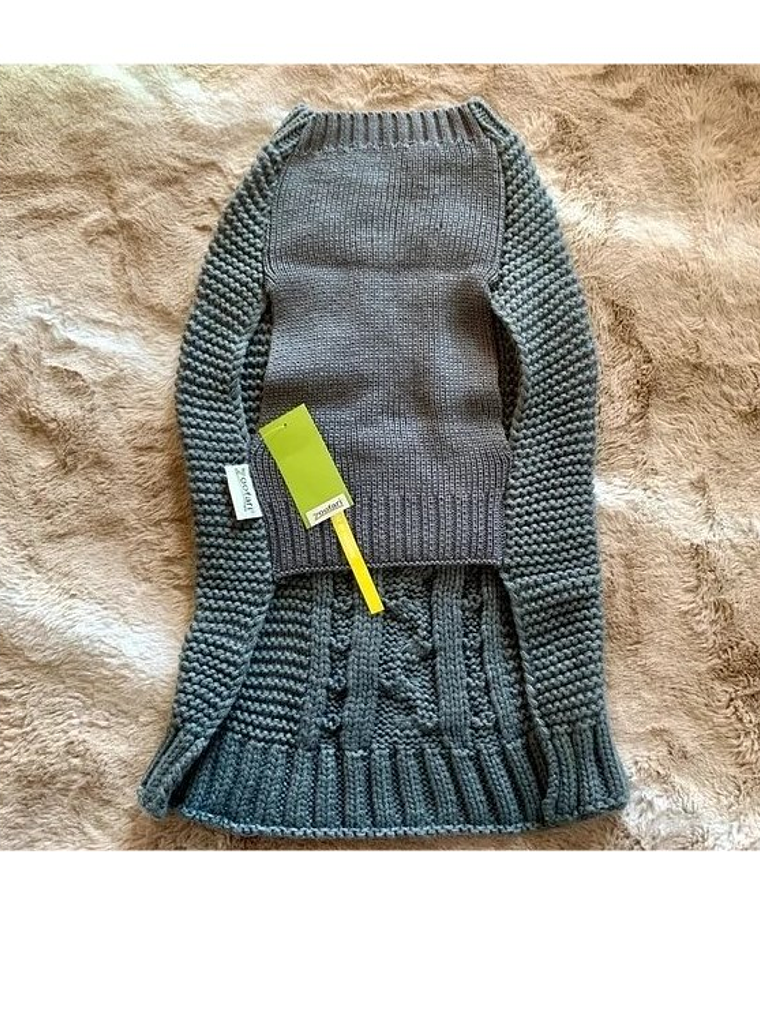 Chaleco tejido para perro mediano a grande GRIS 2