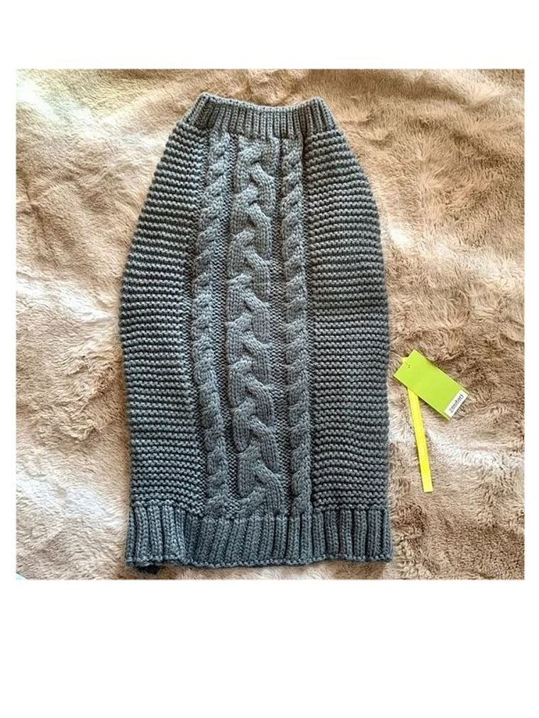 Chaleco tejido para perro mediano a grande GRIS 4