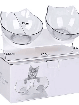 Plato para mascota doble elevado