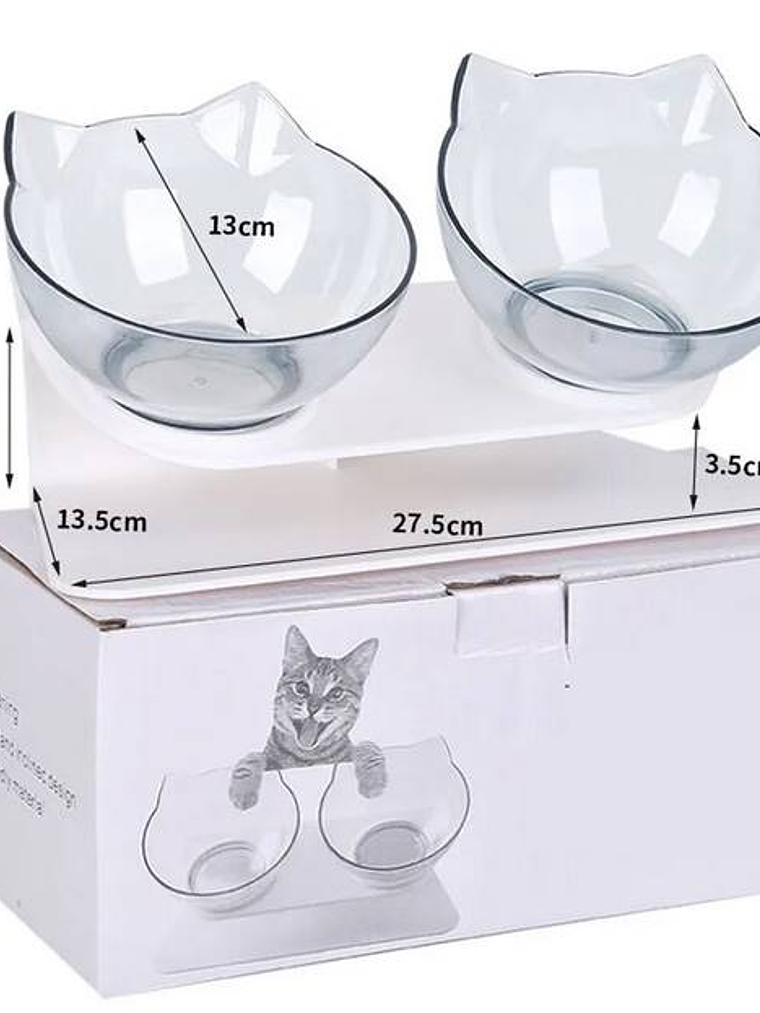 Plato para mascota doble elevado 2