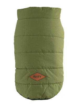 Chaqueta abrigada verde perro