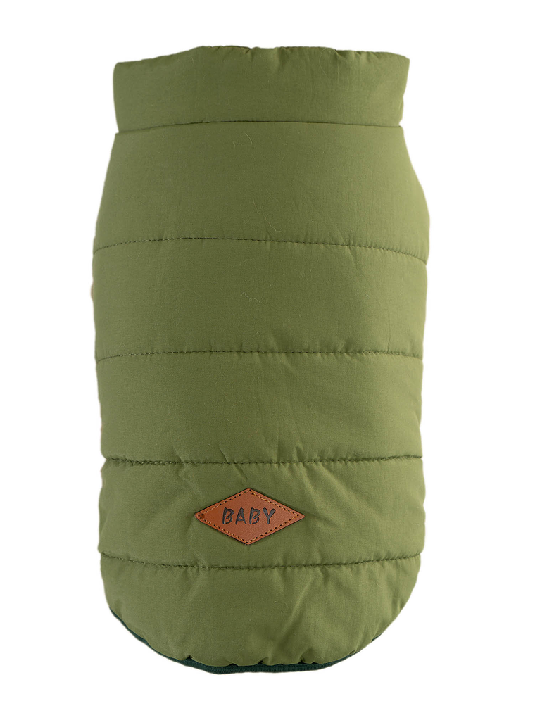 Chaqueta abrigada verde perro 1