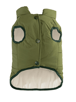 Chaqueta abrigada verde perro