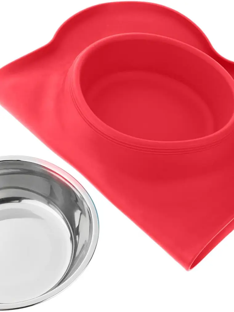 Plato doble de silicona y acero inoxidable 400 ml 2