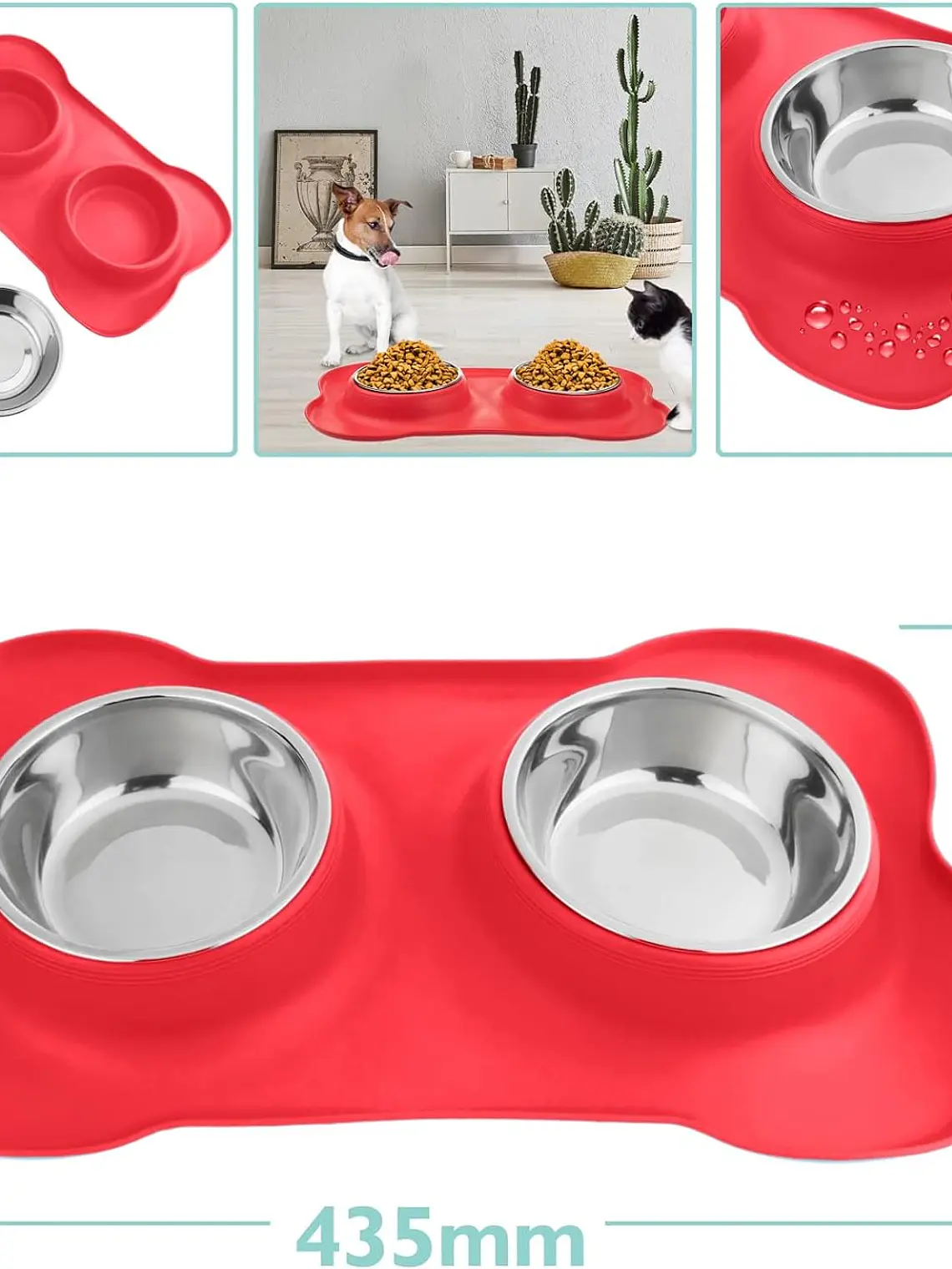 Plato doble de silicona y acero inoxidable 400 ml 5