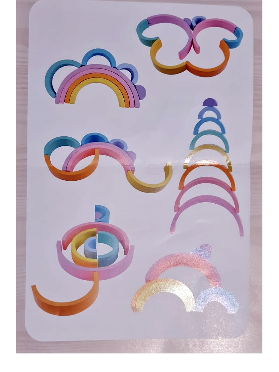 Juego de madera ARCOIRIS Montessori 3