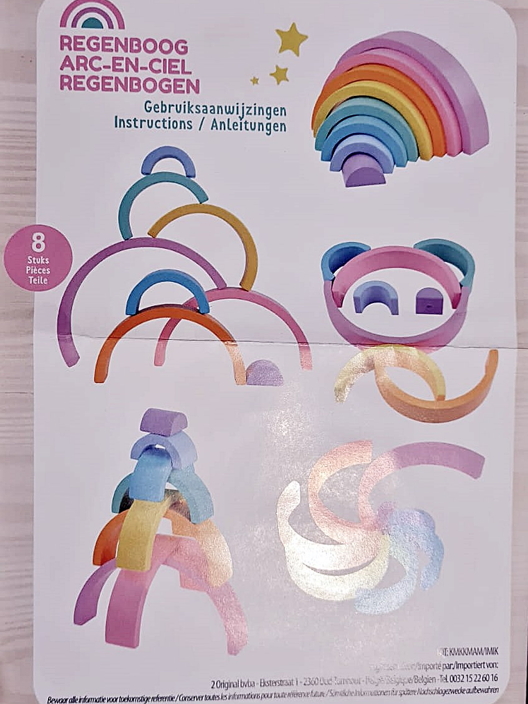 Juego de madera ARCOIRIS Montessori 4
