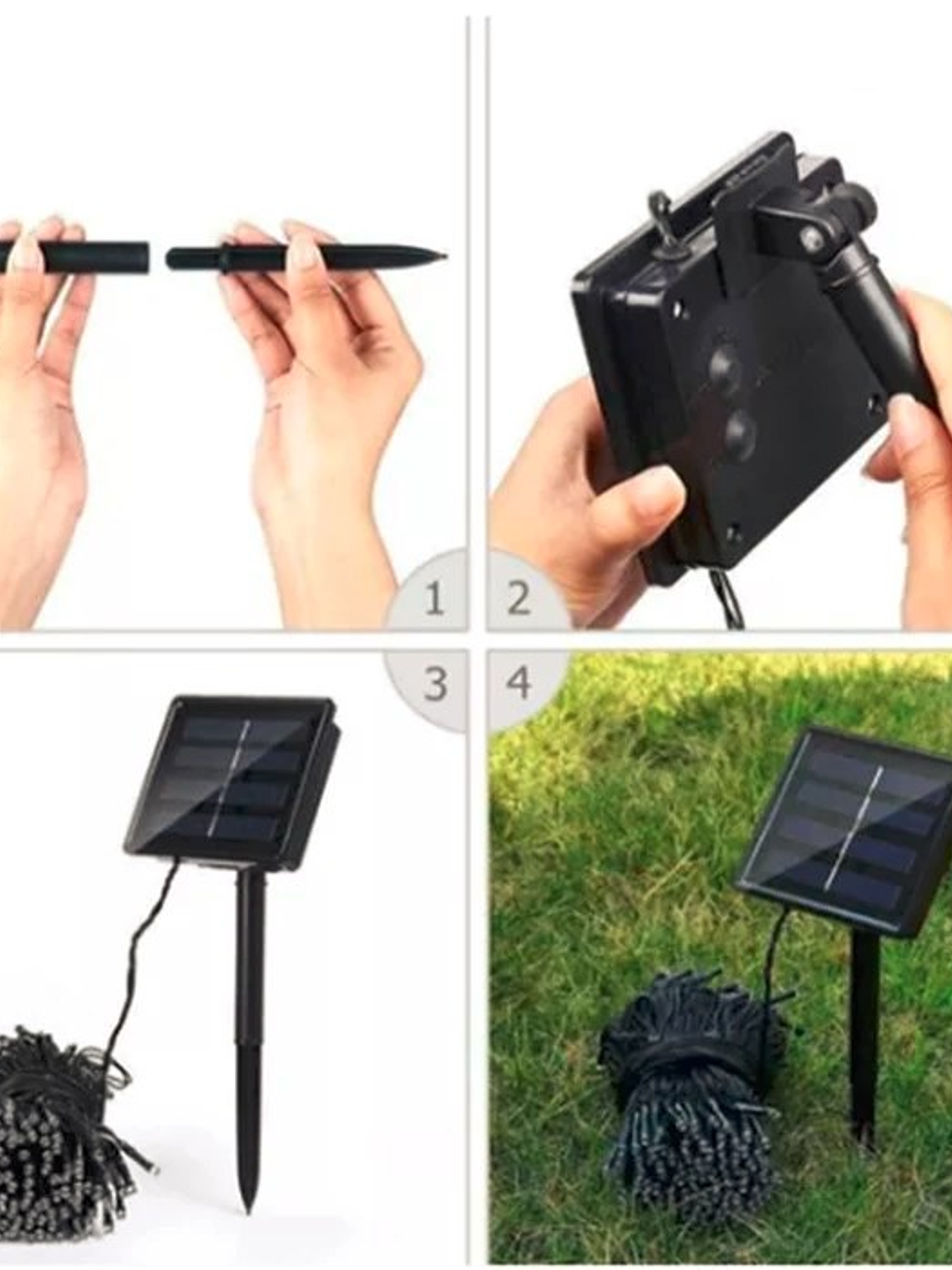 Guirnalda de luces 100 LED SOLAR COLORES 2