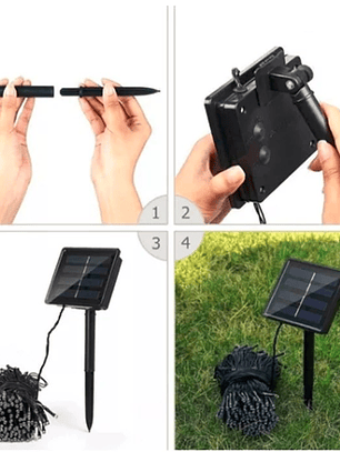 Guirnalda de luces 100 LED SOLAR COLORES