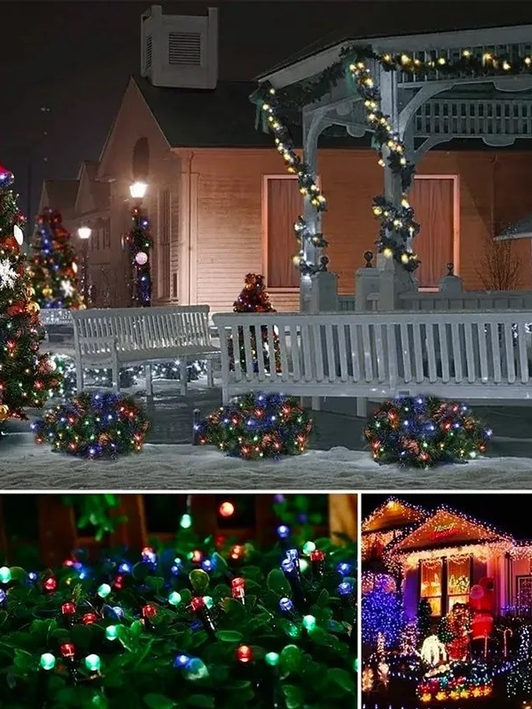 Guirnalda de luces 100 LED SOLAR COLORES 3