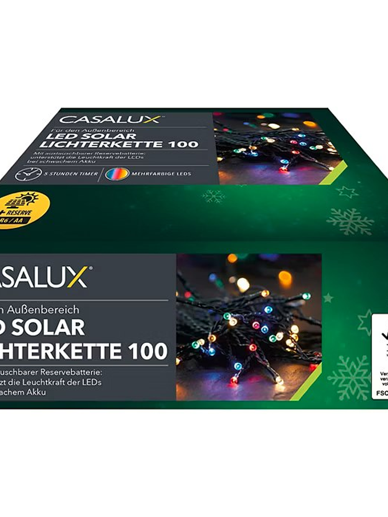 Guirnalda de luces 100 LED SOLAR COLORES 4
