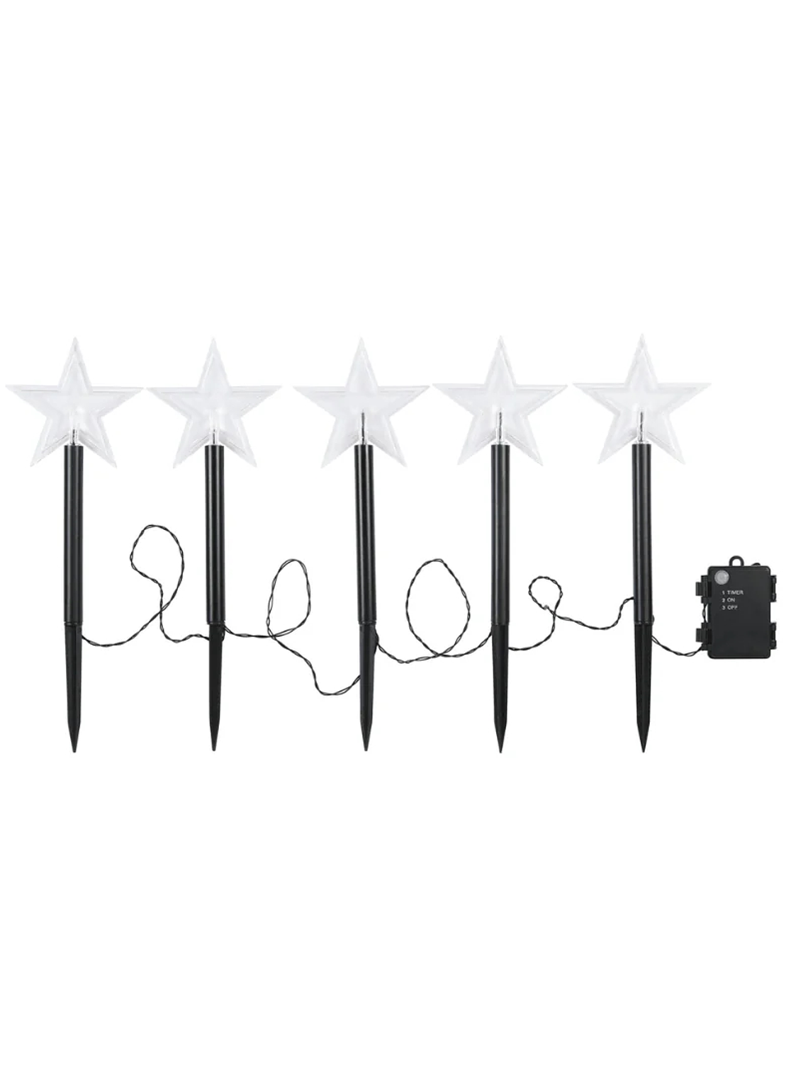 5 Estacas de estrella 5 puntas LED para jardín 2