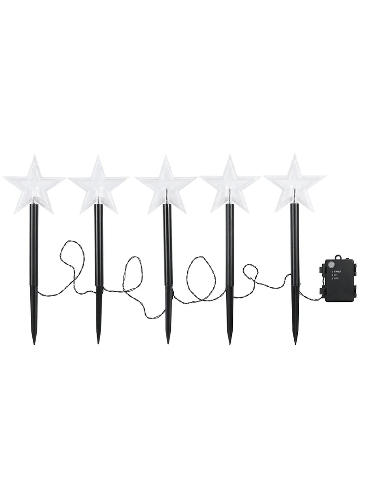 5 Estacas de estrella 5 puntas LED para jardín 2