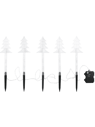 5 Estacas forma de pino LED para jardín