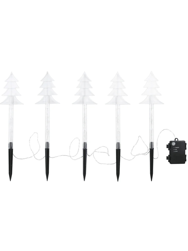 5 Estacas forma de pino LED para jardín 2
