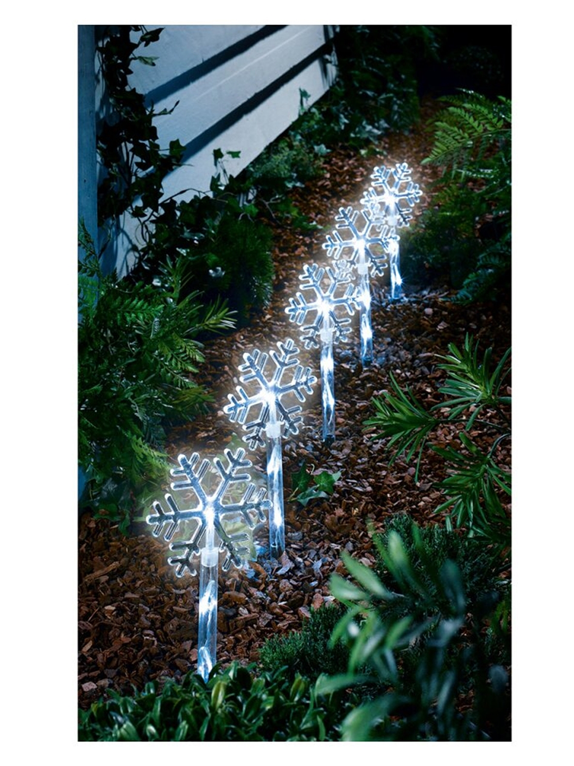 5 Estacas de Copo de nieve LED para jardín 1