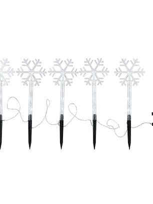 5 Estacas de Copo de nieve LED para jardín