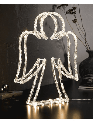 ADORNO metálico con mini LED forma ANGEL
