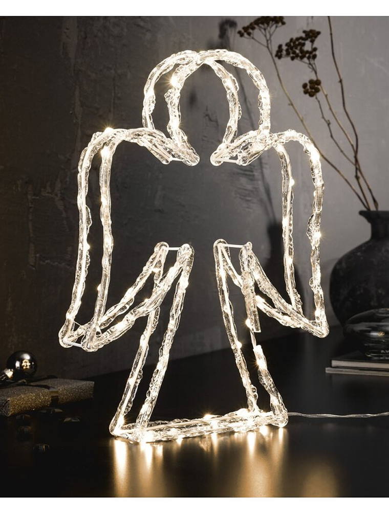 ADORNO metálico con mini LED forma ANGEL 1