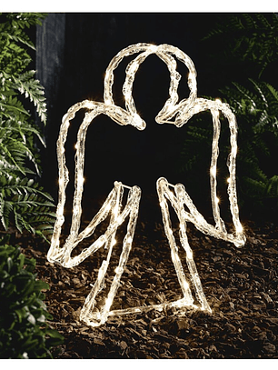 ADORNO metálico con mini LED forma ANGEL