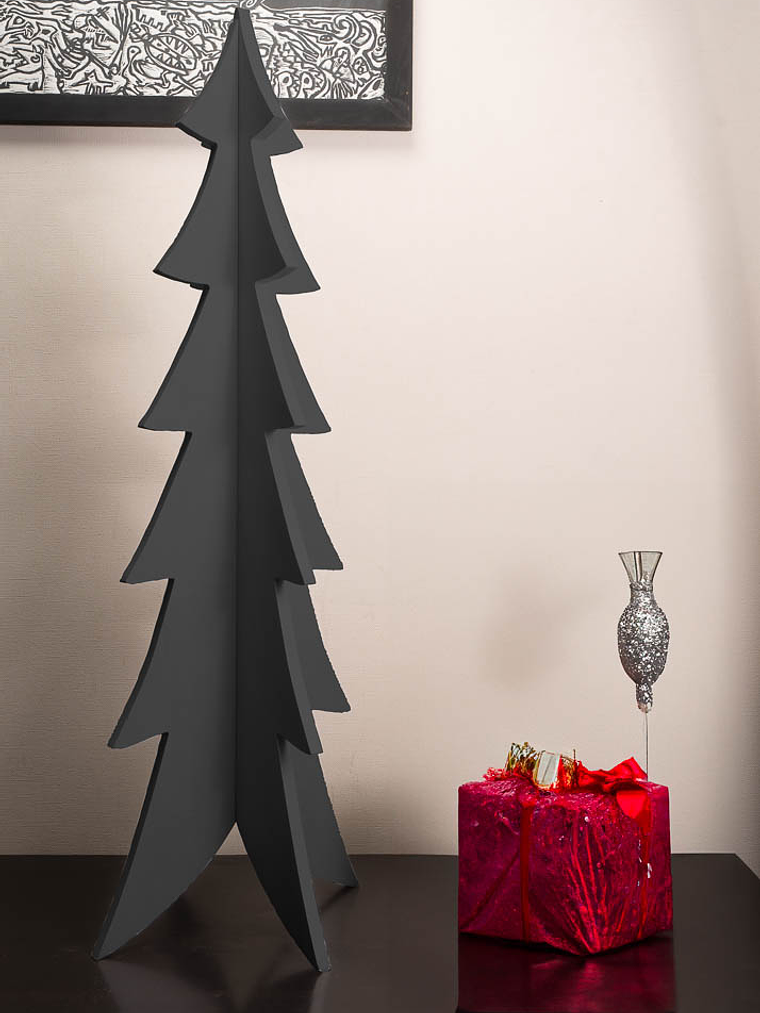 Arbol navideño de madera COLOR NEGRO 85cm 1