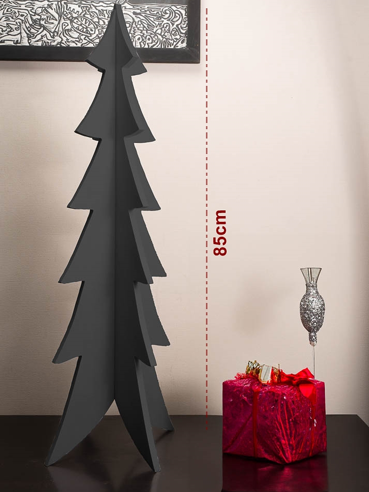 Arbol navideño de madera COLOR NEGRO 85cm 2